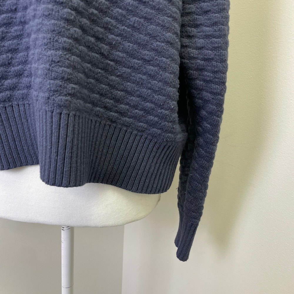Lululemon Textured Knit Cashmere Blend Sweater M/L Navy Blue Raglan Pullover - Picture 3 of 16
